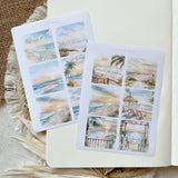 sunset at the beach picture sticker sheet,