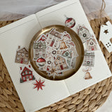 christmas village die cut sticker pocket