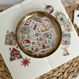 christmas village die cut sticker pocket