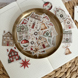 christmas village die cut sticker pocket