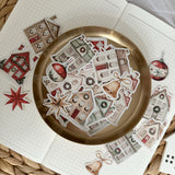 christmas village die cut sticker pocket