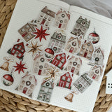 christmas village die cut sticker pocket