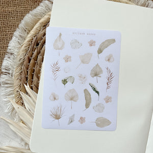 tropical dried flowers sticker sheet