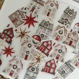 christmas village die cut sticker pocket