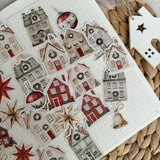 christmas village die cut sticker pocket