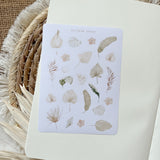 tropical dried flowers sticker sheet