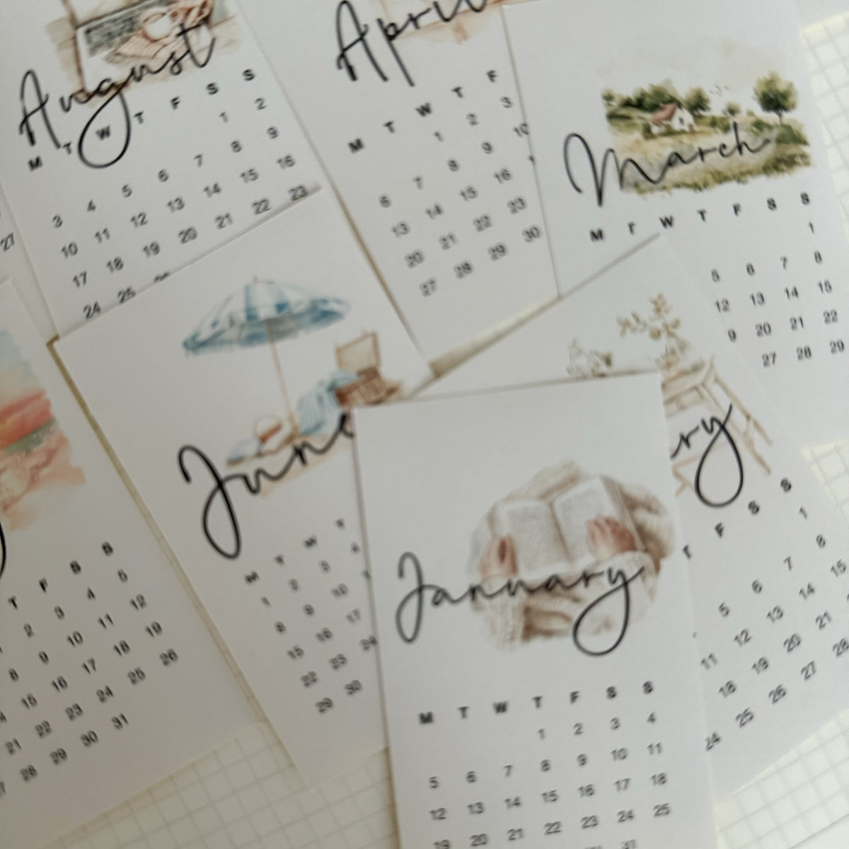 2026 mini icon die cut calendar stickers – ArtStudioLea