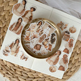 autumn cottage die cut sticker pocket