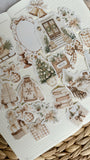 timeless beige christmas die cut sticker pocket