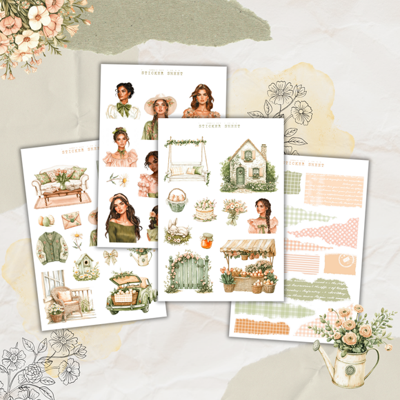 cottage charm sticker sheet