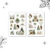 pine tree christmas sticker sheet