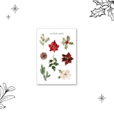 red winter flower sticker sheet bundle