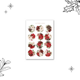 red winter flower sticker sheet bundle