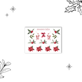 red winter flower sticker sheet bundle