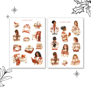christmas girls sticker sheet