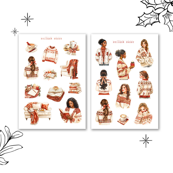 christmas girls sticker sheet