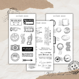 b&w vintage sticker sheet