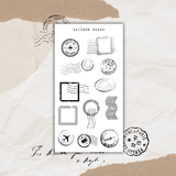 b&w vintage sticker sheet