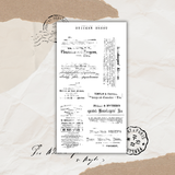 b&w vintage sticker sheet