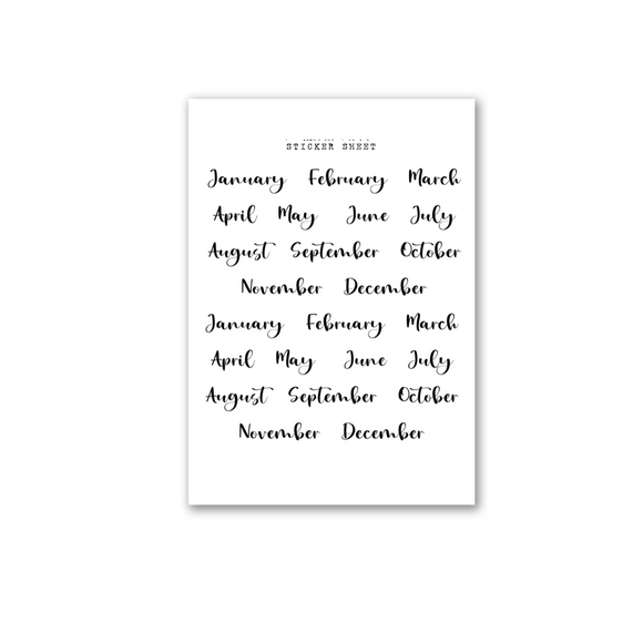 lettered monthly headers sticker sheet