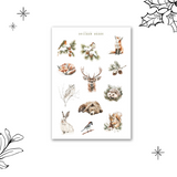 winter forest sticker sheet bundle