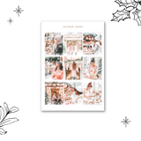 pink & blue christmas pictures sticker sheet