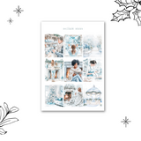 pink & blue christmas pictures sticker sheet