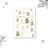 minimalistic christmas big trees sticker sheet bundle