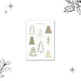 minimalistic christmas trees sticker sheet bundle