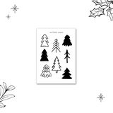 black simple christmas sketches sticker sheet bundle