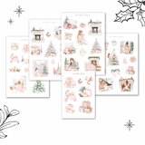 pink christmas sticker sheet bundle