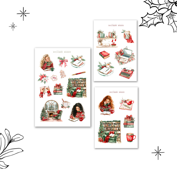 christmas planner girl sticker sheet