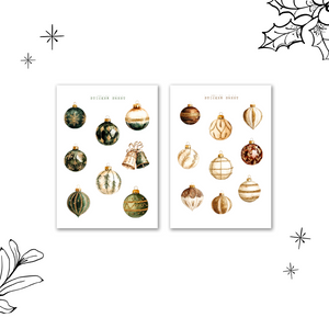 christmas ornaments sticker sheet