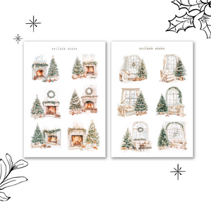 cozy christmas corner sticker sheet bundle