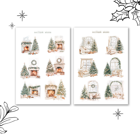 cozy christmas corner sticker sheet bundle