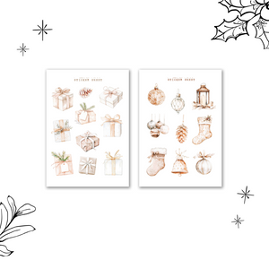 christmas ornaments and gifts sticker sheet