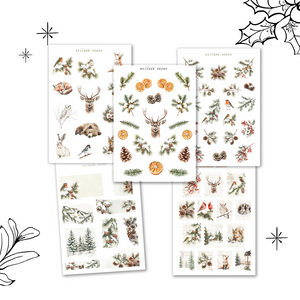 winter forest sticker sheet bundle