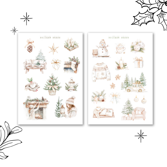 Rustic christmas sticker sheet