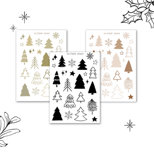 minimalistic christmas big trees sticker sheet bundle