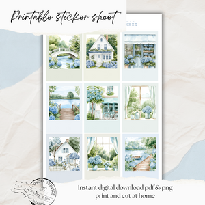 A5 blue spring polaroid sticker printable