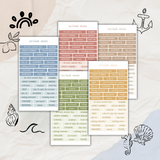 colorful summer word strips sticker sheet