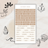 colorful summer word strips sticker sheet