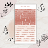 colorful summer word strips sticker sheet