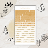 colorful summer word strips sticker sheet