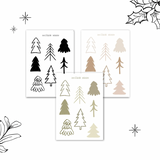 minimalistic christmas trees sticker sheet bundle