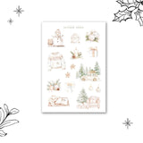 Rustic christmas sticker sheet
