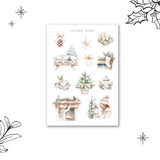 Rustic christmas sticker sheet
