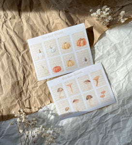 Autumn stamp sticker sheet