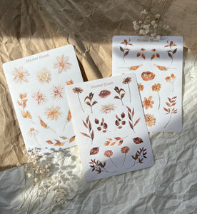 Autumn Flowers sticker sheet