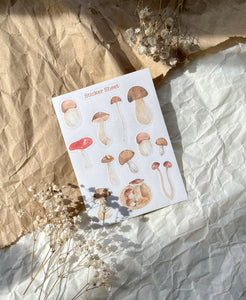 Mushroom sticker sheet